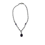 .925 AMETHYST PENDANT NECKLACE SILVER PURPLE