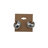 .925 HAMMERED HOOP EARRINGS SILVER