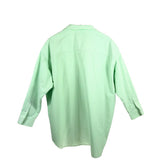 FRANK & EILEEN RET$308 STRIPE LONG SLEEVE DESIGNER BLOUSE WHITE GREEN OS