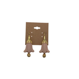 OSCAR DE LA RENTA DANGLE LILY EARRINGS GOLDTONE PINK