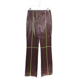 I.AM.GIA VINYL FLARE LEG PANT BROWN GREEN MEDIUM
