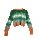 ZARA NWT LONG SLEEVE SWEATER GREEN ORANGE MEDIUM