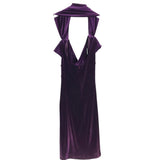 TAHARI NWT$148 VELVET COWL SLEEVELESS DRESS PURPLE 6