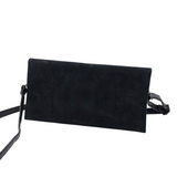 THEORY SUEDE CROSSBODY HANDBAG BLACK 7x3