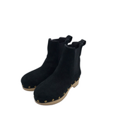 J. CREW WOODEN HEEL BOOTIE STUDS BOOTS BLACK GOLD 5