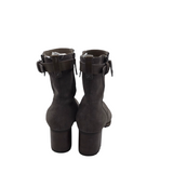 TRASK ANKLE BOOTS SUEDE BLOCK HEEL SHOES TAUPE 9.5