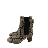 J. CREW SNAKE PRINT BOOTIE BOOTS TAUPE BLACK 5