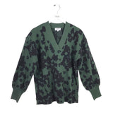 CROSBY FLORAL LONG SLEEVE SWEATER GREEN BLACK XSMALL