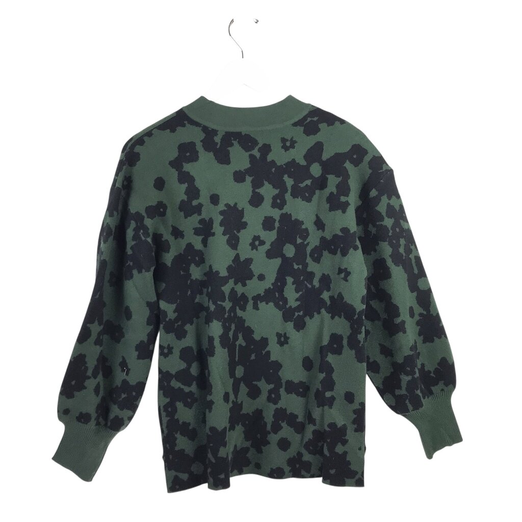 CROSBY FLORAL LONG SLEEVE SWEATER GREEN BLACK XSMALL