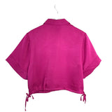 HOUSE OF HARLOW 1960 SHORT SLEEVE BLOUSE MAGENTA XLARGE