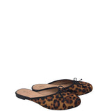 J. JILL FLAT MULE LEOPARD SHOES BROWN BLACK 8