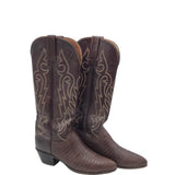 LUCCHESE EMBROIDERED WESTERN BOOTS BROWN 5.5