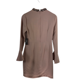 VINCE CAMUTO JEWEL NECK FLARE SLEEVE DRESS BEIGE 4