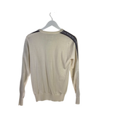 TORY SPORT LONG SLEEVE DESIGNER SWEATER CREAM BLACK SMALL P