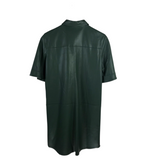 MANGO PLEATHER SHORT SLEEVE DRESS GREEN 6