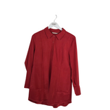 SOFT SURROUNDINGS FAUX SUEDE TUNIC BLOUSE RED MEDIUM