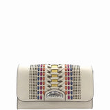 BRIGHTON RET$275 CROSSBODY HANDBAG CREAM MULTI 8”x5”