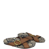 PEDRO GARCIA FLAT SLIP SANDAL SHOES BROWN BLACK 8.5