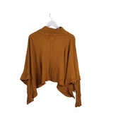 WE THE FREE COWL PONCHO-STYLE SWEATER MUSTARD XSMALL