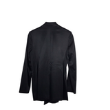 BCBGMAXAZRIA SATIN DOUBLE BREASTED DESIGNER BLAZER BLACK SMALL