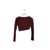 URBAN OUTFITTERS NWT$59 KNIT TWIST FRONT LONG SLEEVE TOP BROWN XSMALL
