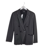DOUBLE BREASTED DESIGNER BLAZER BLACK WHITE 10