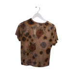PORRIDGE SHORT SLEEVE TOP BROWN TAN MEDIUM