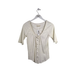 WE THE FREE NWT SHORT SLEEVE BLOUSE CREAM MEDIUM
