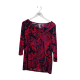 CHICO'S 3/4 SLEEVE TOP PURPLE RED 1