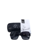 CHANEL OVERSIZED ACETATE 5385 w/CASE LUXE SUNGLASSES BLACK