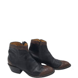 LUCCHESE ANKLE BOOTIES BOOTS BROWN BLACK 7