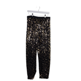 JOAN VASS SEQUIN STRAIGHT PANT BLACK GOLD LARGE