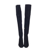 TORY BURCH OVER THE KNEE SUEDE DESIGNER BOOTS BLACK 7