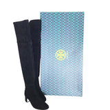 TORY BURCH OVER THE KNEE SUEDE DESIGNER BOOTS BLACK 7