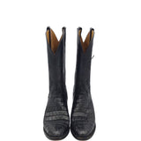 LUCCHESE CRODILE WESTERN BOOTS BLACK 7
