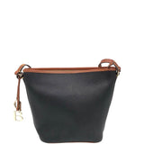DOONEY & BOURKE LEATHER CROSSBODY HANDBAG BLACK BROWN 12”x9”