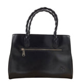 PATRICIA NASH TOOLED LEATHER HANDBAG BLACK 12” x 9” x 4.5”