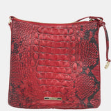 BRAHMIN CROC EMBOSSED CROSSBODY HANDBAG RED 11” x 10” x 2.5”