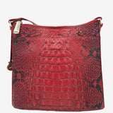 BRAHMIN CROC EMBOSSED CROSSBODY HANDBAG RED 11” x 10” x 2.5”