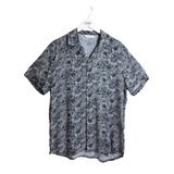 SHORT SLEEVE MEN SHIRT GRAY WHITE MEDIUM