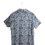 SHORT SLEEVE MEN SHIRT GRAY WHITE MEDIUM