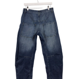 NILI LOTAN RET$410 "EMERSON" BARREL LEG DESIGNER JEANS BLUE 28