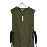 BANANA REPUBLIC NWT$150 BUCKLE VEST GREEN BLACK XSMALL