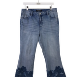 LIVERPOOL CROCHET CROP FLARE JEANS BLUE 12