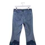 LIVERPOOL CROCHET CROP FLARE JEANS BLUE 12