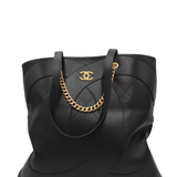 CHANEL 2023 CLUB MONACO SHOPPING TOTE LUXE HANDBAG BLACK 14.5” x 14.5” x 2”