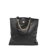 CHANEL 2023 CLUB MONACO SHOPPING TOTE LUXE HANDBAG BLACK 14.5” x 14.5” x 2”