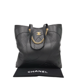 CHANEL 2023 CLUB MONACO SHOPPING TOTE LUXE HANDBAG BLACK 14.5” x 14.5” x 2”