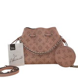LOUIS VUITTON RET:$4500. BELLA BUCKET LUXE HANDBAG PINK 8” x 8” x 5.5”