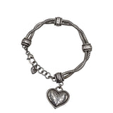 BRIGHTON HEART PENDANT BRACELET SILVERTONE